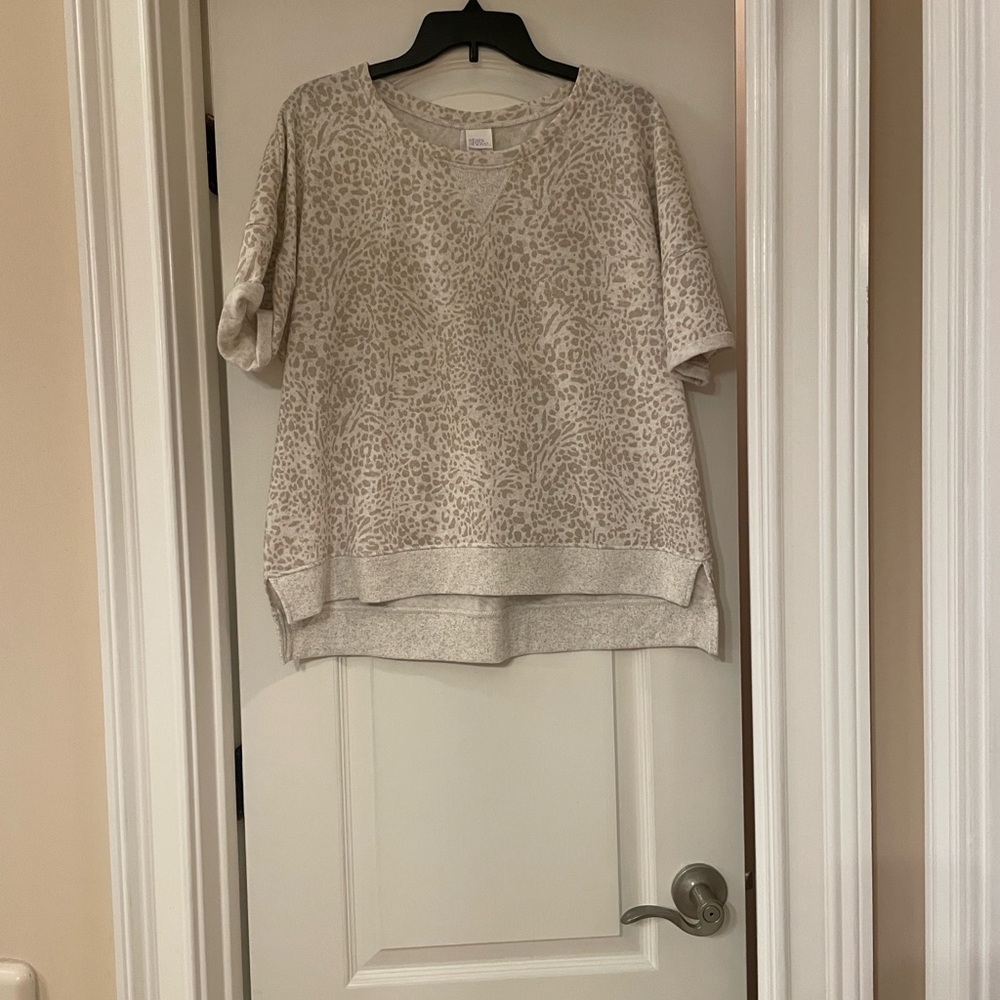 Stars Above Beige Leopard Print Sweatshirt
